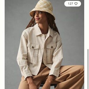 Anthropologie Dolan Left Coast Collection Linen blend Utility Jacket Size Small